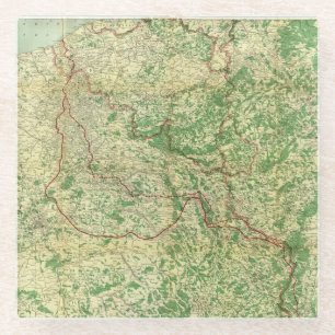 Posavasos De Vidrio Frente occidental del mapa
