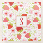 Posavasos De Vidrio Fresa<br><div class="desc">Astras con estampado de fresa rosa y rojo bonito para decorar la cocina o el patio exterior. Diseñado para ti por Blackberry Boulevard.</div>