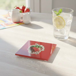 Posavasos De Vidrio Fresa