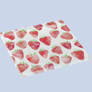 Posavasos De Vidrio Fresa acuarela