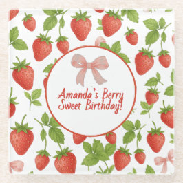 Posavasos De Vidrio Fresa dulce niños Fiesta de cumpleaños -