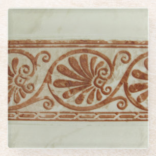 Posavasos De Vidrio Frontera mediterránea ornamental de Brown