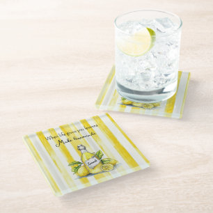 Posavasos De Vidrio Frutas Amarillas Limones Hacen Limonada