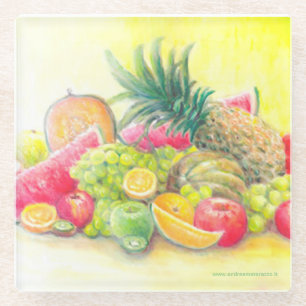 Posavasos De Vidrio Frutas felices