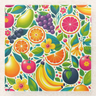 Posavasos De Vidrio Frutos coloridos