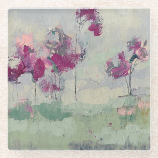 Posavasos De Vidrio Fuchsia Treeline (Anverso)