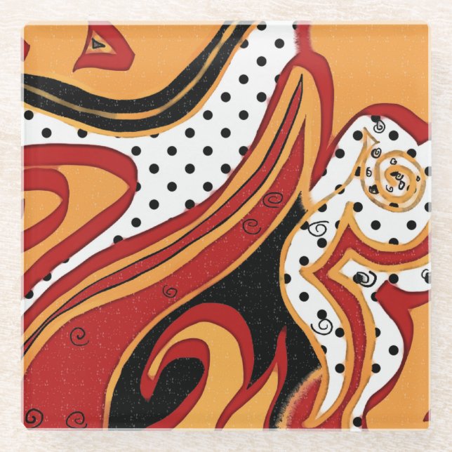 Posavasos De Vidrio Fuego (Anverso)