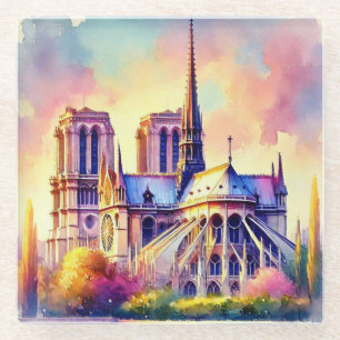 Posavasos De Vidrio Fuego de Notre-Dame