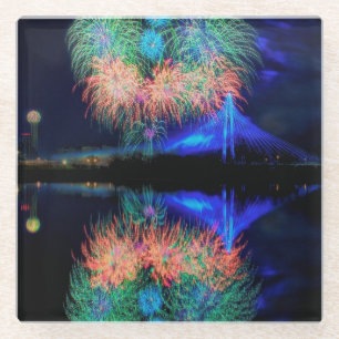 Posavasos De Vidrio Fuegos artificiales