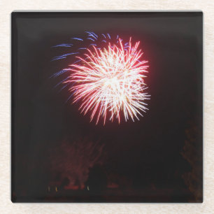 Posavasos De Vidrio Fuegos artificiales aislados