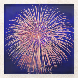 Posavasos De Vidrio Fuegos artificiales Coasters Día de la Independenc