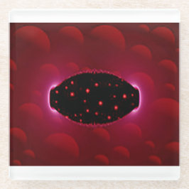 Posavasos De Vidrio Fuente de energía extranjera con esferas de fondo