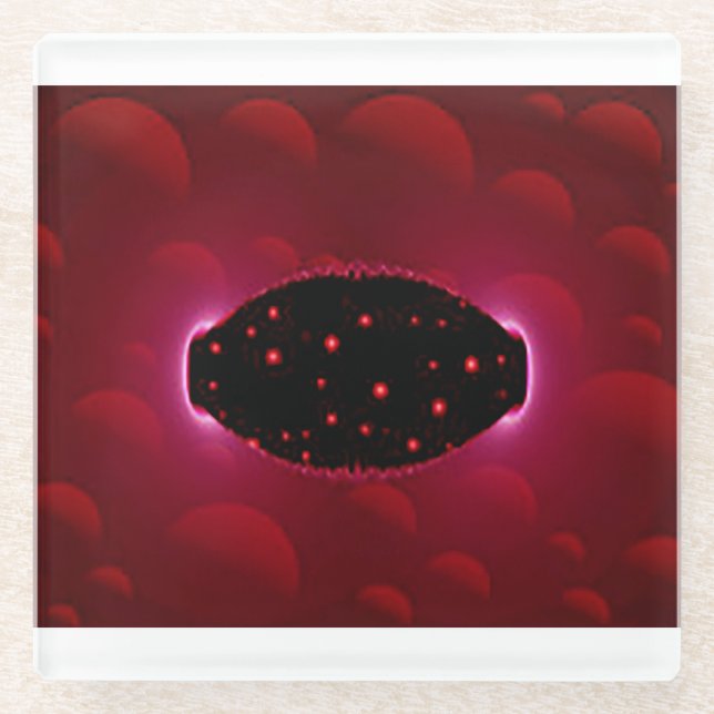 Posavasos De Vidrio Fuente de energía extranjera con esferas de fondo (Anverso)