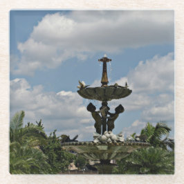 Posavasos De Vidrio Fuente del agua en el parque