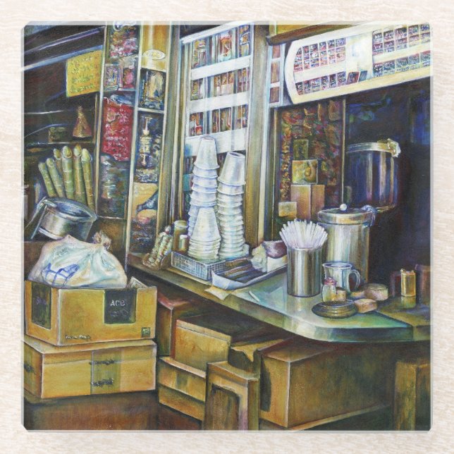 Posavasos De Vidrio Fuerzas de luz cargadas emocionalmente, Singapur (Anverso)