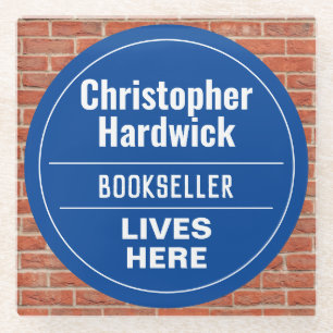 Posavasos De Vidrio Fun Bookseller Wall Plaque Style Glass Coaster
