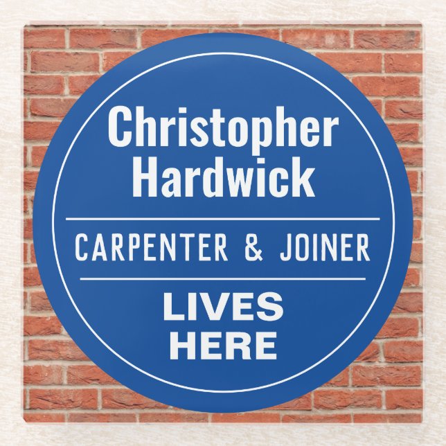 Posavasos De Vidrio Fun Carpenter & Joiner Wall Plaque Style (Anverso)