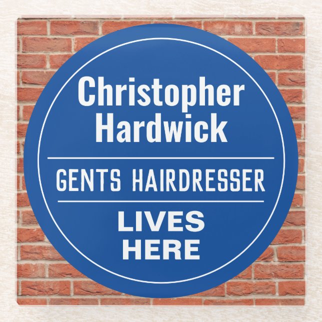 Posavasos De Vidrio Fun Gents Hairdresser Wall Plaque Estilo (Anverso)