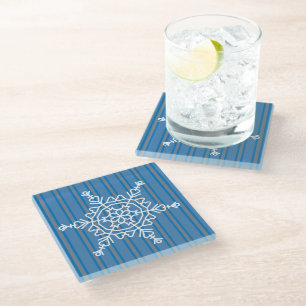 Posavasos De Vidrio Fun y divertido copo de nieve