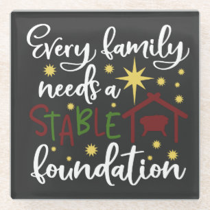 Posavasos De Vidrio Fundación Stable de Navidades Familiares Cristian