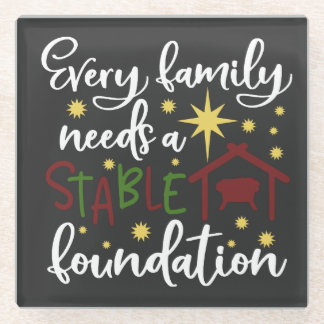 Posavasos De Vidrio Fundación Stable de Navidades Familiares Cristiano
