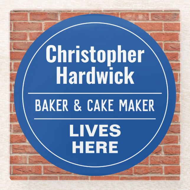 Posavasos De Vidrio Fundición Baker & Cake Maker Wall Plaque STyle (Anverso)