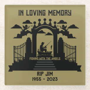 Posavasos De Vidrio Funeral de pesca en memoria