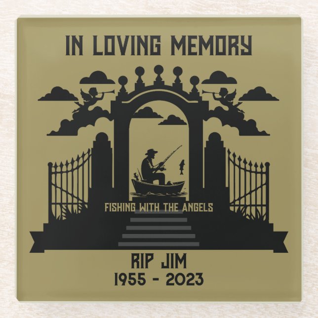 Posavasos De Vidrio Funeral de pesca en memoria (Anverso)