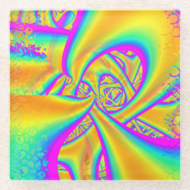 Posavasos De Vidrio Funkidelic Dicroic Fused Glass Fractal