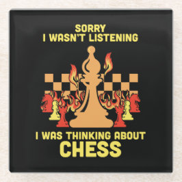 Posavasos De Vidrio Funny Chess Quote Gift for Chess Players & Lovers
