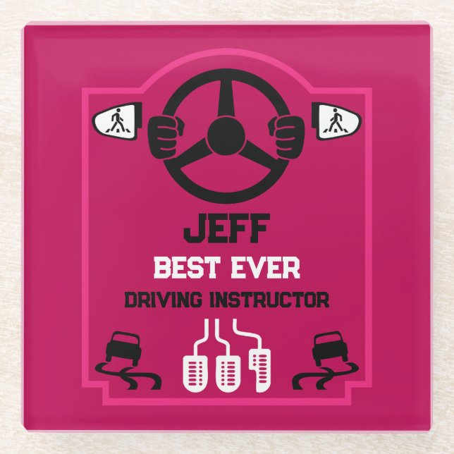 Posavasos De Vidrio Funny Driving Instructor Gift (Anverso)