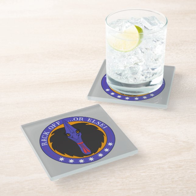 Posavasos De Vidrio Funny Personalizado australiano de citas para pája (Angular)