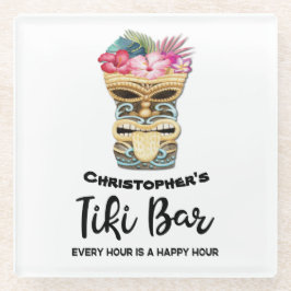 Posavasos De Vidrio Funny Retro Tiki Bar Fiesta