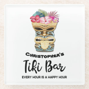 Posavasos De Vidrio Funny Retro Tiki Bar Fiesta