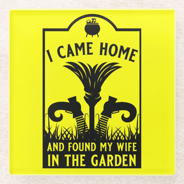 Posavasos De Vidrio Funny Witch Wife (Anverso)