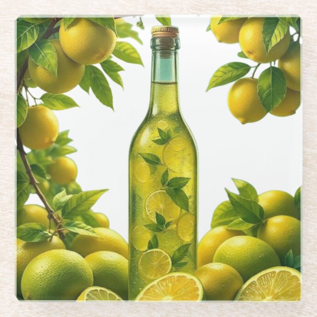 Posavasos De Vidrio Fusión de frutas  (Anverso)