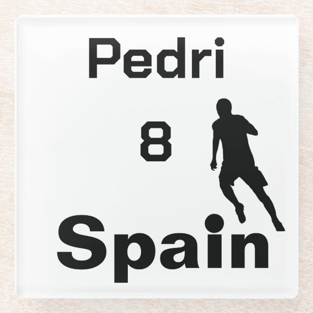 Posavasos De Vidrio Fútbol en España, personalizable (Anverso)