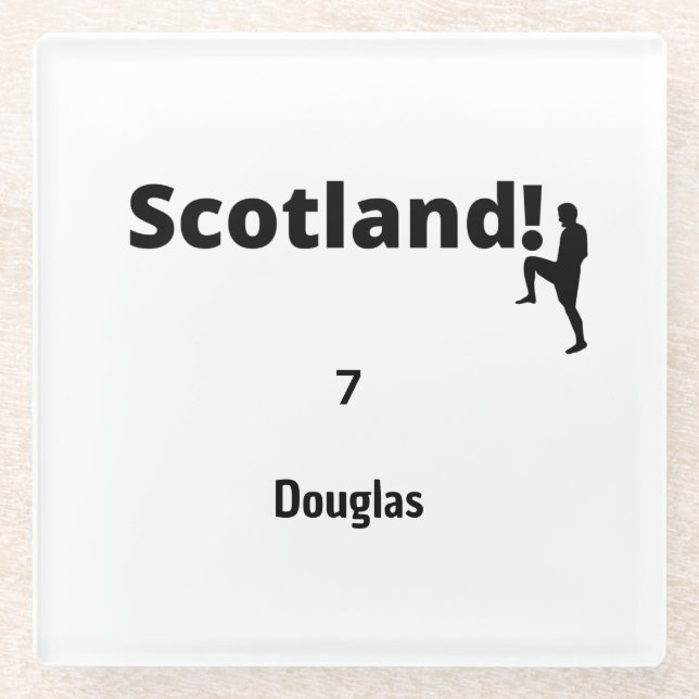 Posavasos De Vidrio Fútbol Escocia, personalizable (Anverso)