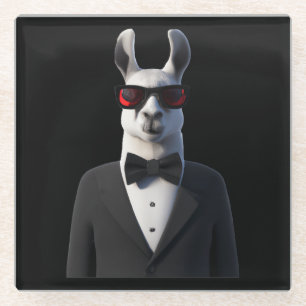 Posavasos De Vidrio Gafas de sol de Llama Tux