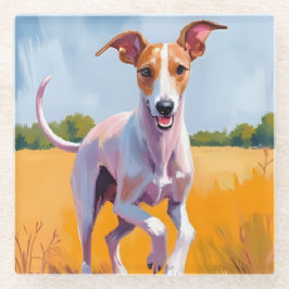Posavasos De Vidrio Galgo Italiano | Pintura en Acuarela de Perro