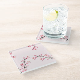 Posavasos De Vidrio galleta de cerezo estampado de vidrio