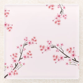 Posavasos De Vidrio galleta de cerezo estampado de vidrio