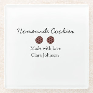 Posavasos De Vidrio Galletas caseras añade tu nombre de texto personal
