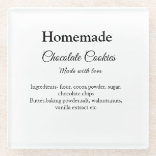Posavasos De Vidrio Galletas de chocolate caseras hechas con amor agre