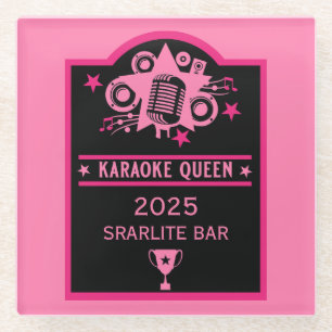 Posavasos De Vidrio Ganador de Karaoke