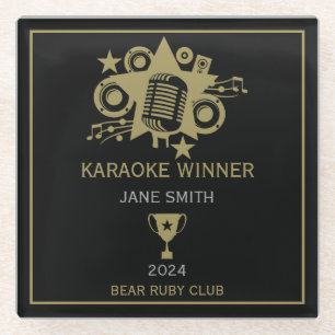 Posavasos De Vidrio Ganador de Karaoke