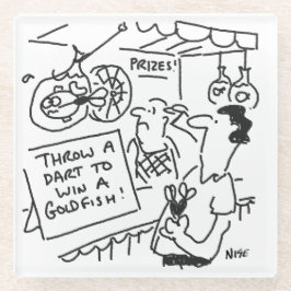 Posavasos De Vidrio Ganar una fiesta de peces de colores divertida com