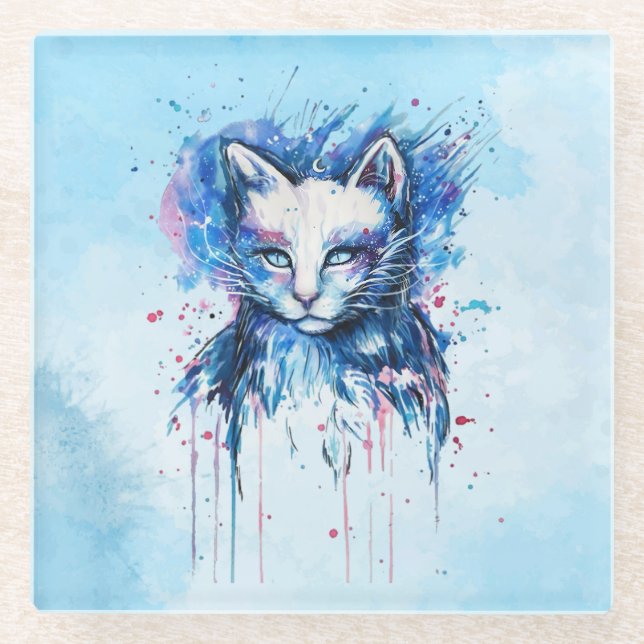 Posavasos De Vidrio Gatita (Anverso)