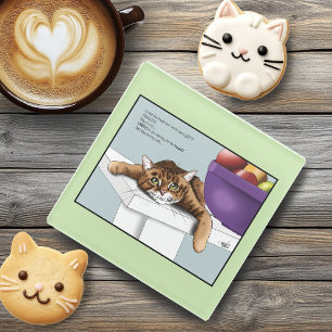 Posavasos De Vidrio Gatito Naranja Atractivo Golosinas Divertidas Espe