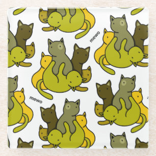 Posavasos De Vidrio Gatitos de oliva